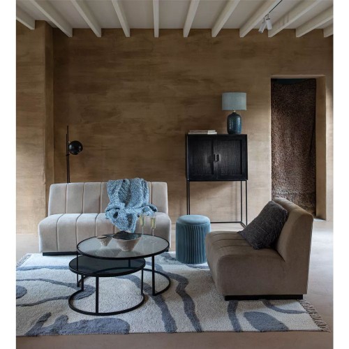 set/2 Couchtische DIA 60/80 x H 30/35 cm - schwarz