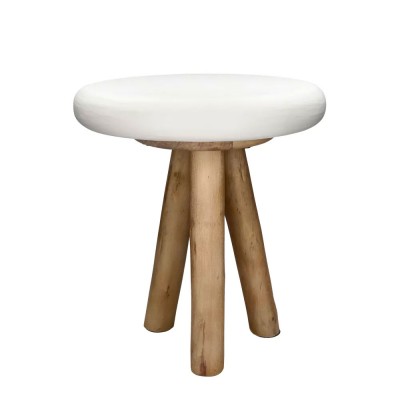 Table basse Pretoria DIA 40 x H 45 cm - blanc cassé Pomax