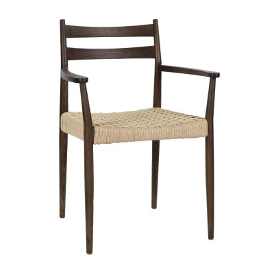 Silla Minou con reposabrazos - nogal Pomax