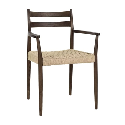 Minou chair with armrests - walnut