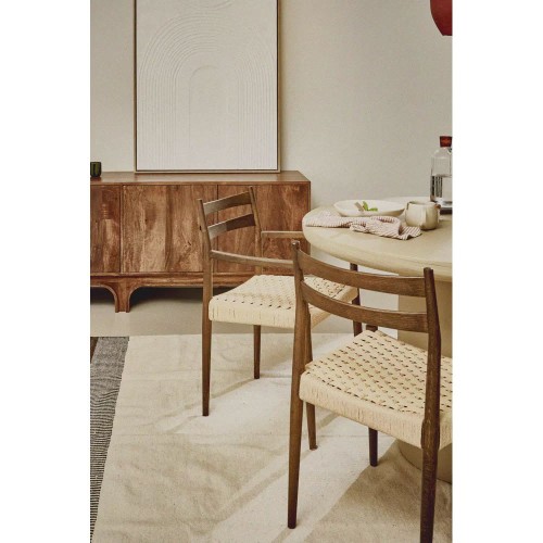 Silla Minou con reposabrazos - nogal