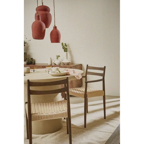 Silla Minou con reposabrazos - nogal