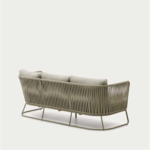Saconca 3-Sitzer Outdoor-Sofa aus Seil und verzinktem Stahl grün 192 cm