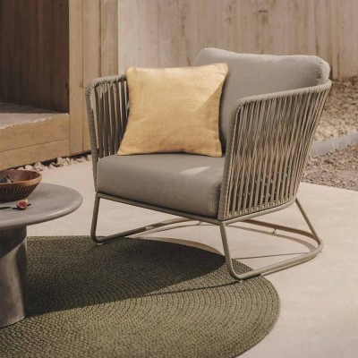 Outdoor-Sessel Saconca aus Seil und verzinktem Stahl grün