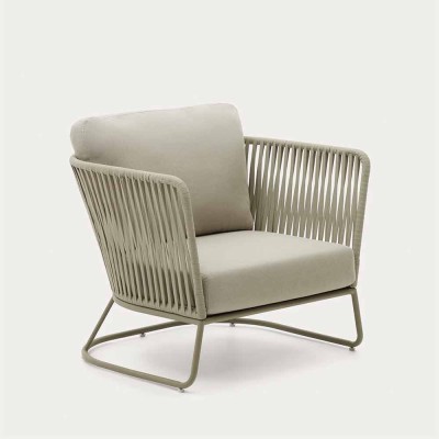 Outdoor-Sessel Saconca aus Seil und verzinktem Stahl grün 2