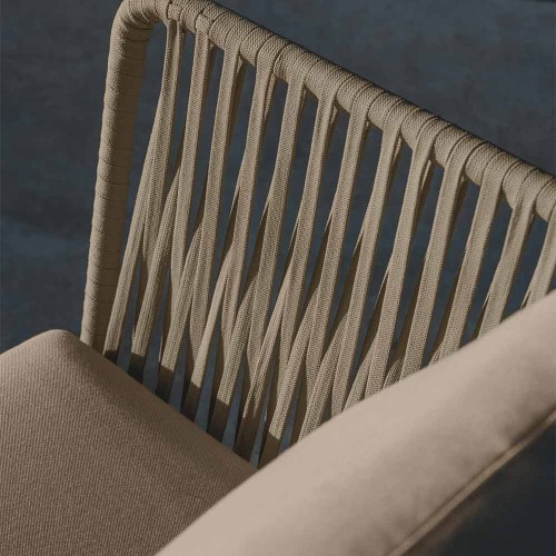 Fauteuil d'extérieur Saconca en corde et acier galvanisé vert