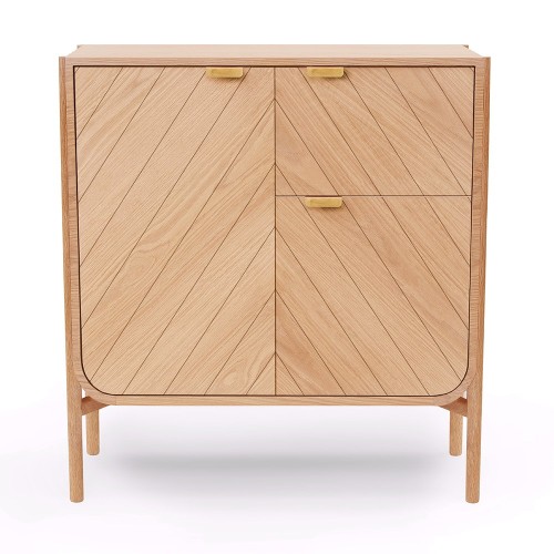 Mobiletto porta porcellana Marius rovere naturale Hartô