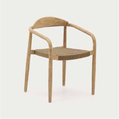 Chaise Nina en bois d'acacia massif et corde beige FSC 100% KaveHome