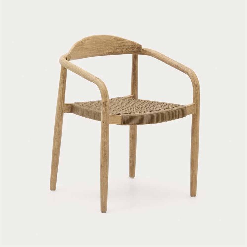 Silla Nina de madera maciza de acacia y cuerda FSC 100% beige
