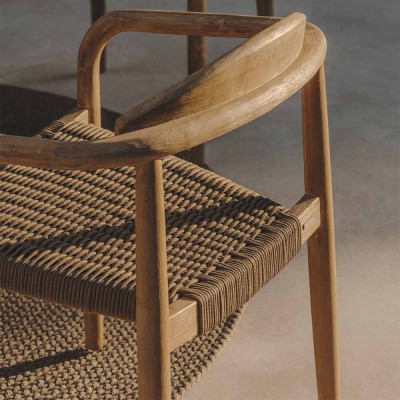 Silla Nina de madera maciza de acacia y cuerda FSC 100% beige 2