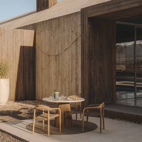 Silla Nina de madera maciza de acacia y cuerda FSC 100% beige