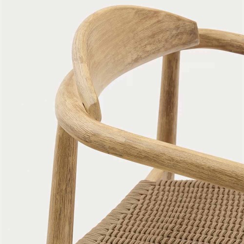 Chaise Nina en bois d'acacia massif et corde beige FSC 100%