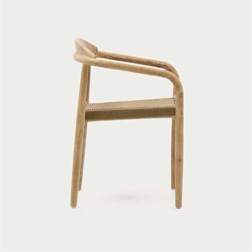 Silla Nina de madera maciza de acacia y cuerda FSC 100% beige