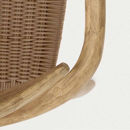 Sedia Nina in legno massiccio di acacia e corda FSC 100% beige