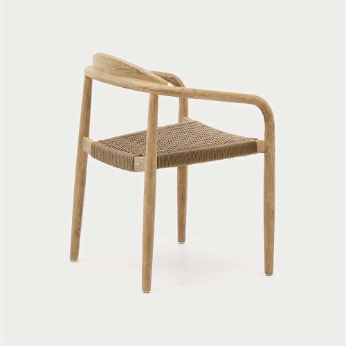 Silla Nina de madera maciza de acacia y cuerda FSC 100% beige