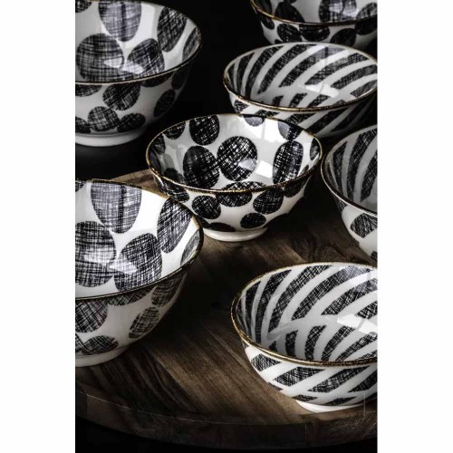 Zuppiera ALTO DIA 15 x H 7 cm - nero/bianco