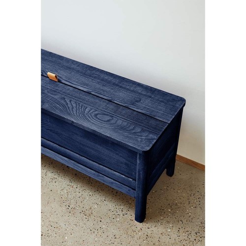 A Line 111 storage bench - indigo blue