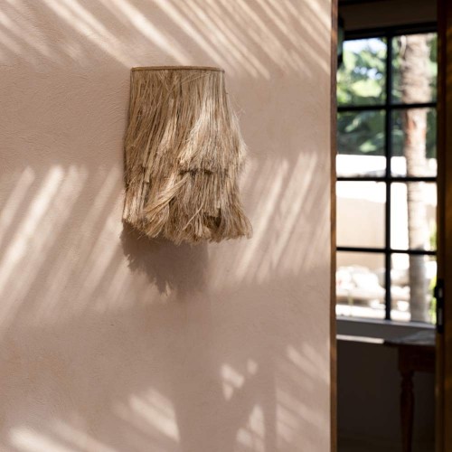 Lampada da parete in abaca - Naturale