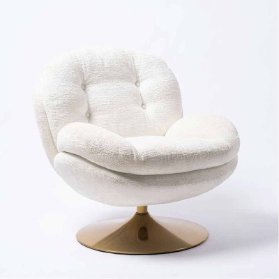 Fauteuil Memento Blanc, Pied Gold