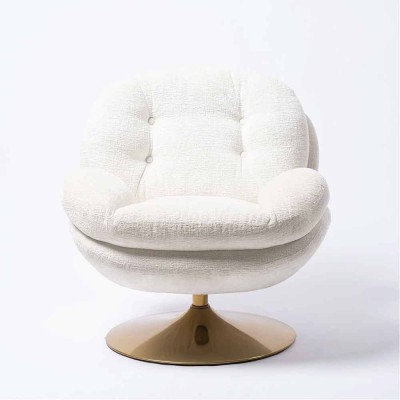 Sillón Memento blanco, base dorada 2