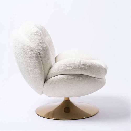 Memento white armchair, Gold base
