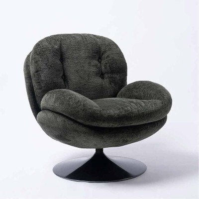 Memento Khaki fauteuil, zwarte poot