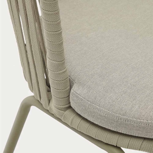 Chaise d'extérieur Saconca en corde et acier galvanisé vert