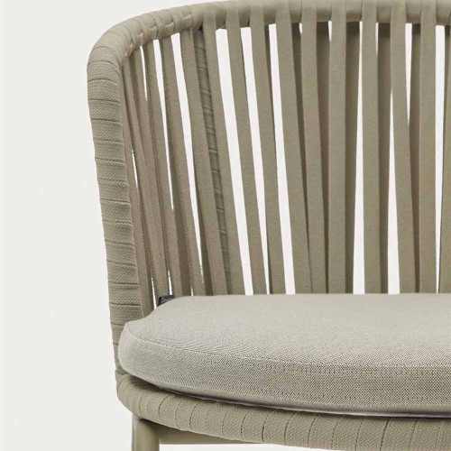 Silla de exterior Saconca de cuerda y acero galvanizado verde