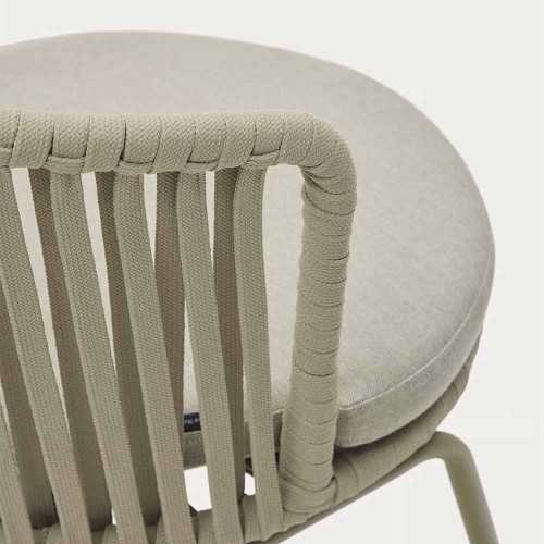 Saconca outdoor chair in rope and green galvanized steel
