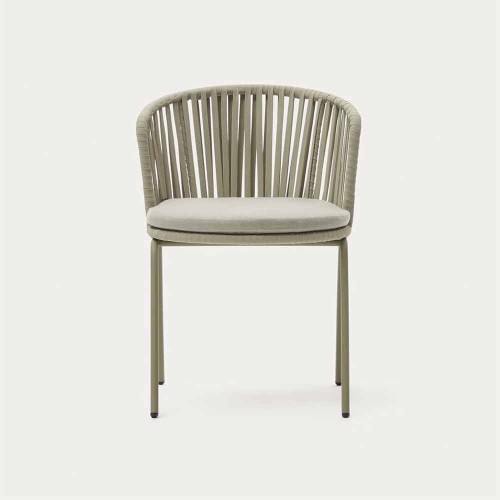 Chaise d'extérieur Saconca en corde et acier galvanisé vert