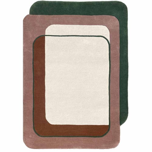 Echo green wool rug
