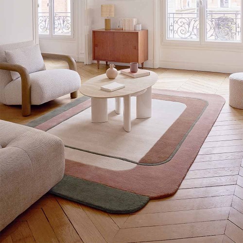 Tapis en laine Echo vert