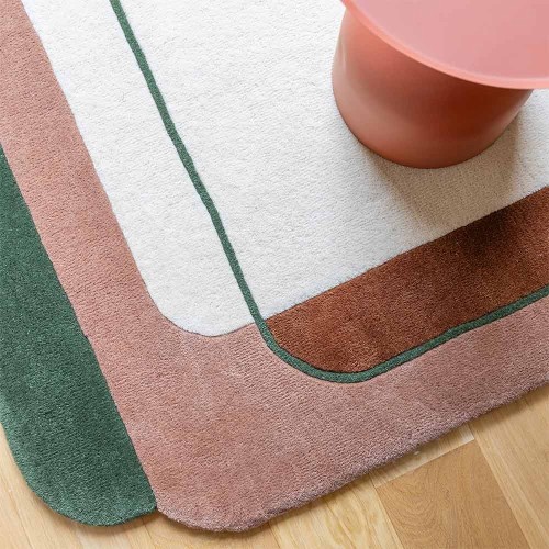 Wollen vloerkleed Echo groen