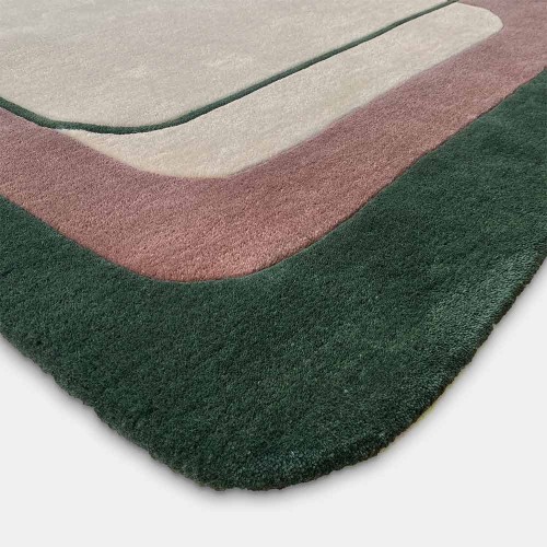 Wollen vloerkleed Echo groen