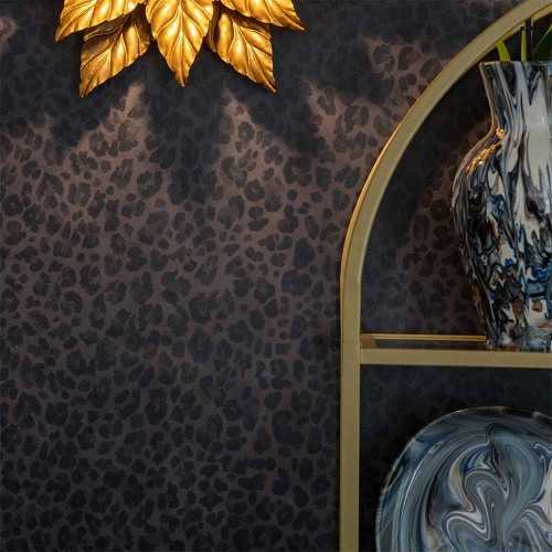 Leopard ebony wallpaper