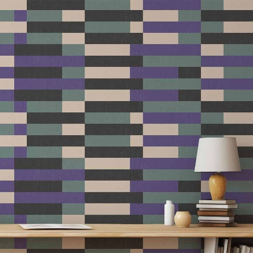 Carta da parati Bauhaus viola e verde