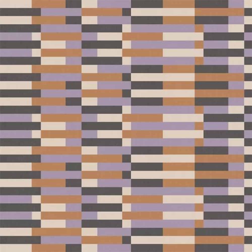 Papel pintado Bauhaus morado y naranja