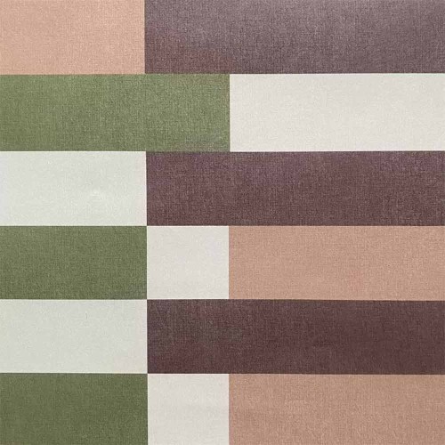 Terracotta and Bauhaus green wallpaper