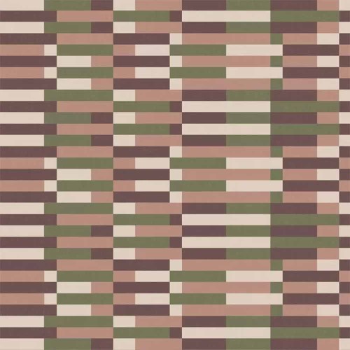 Papier peint terracotta et vert Bauhaus