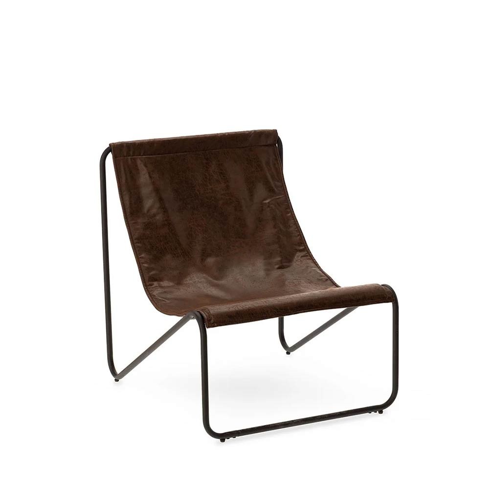 Belevi Synthetic Leather Brown Armchair