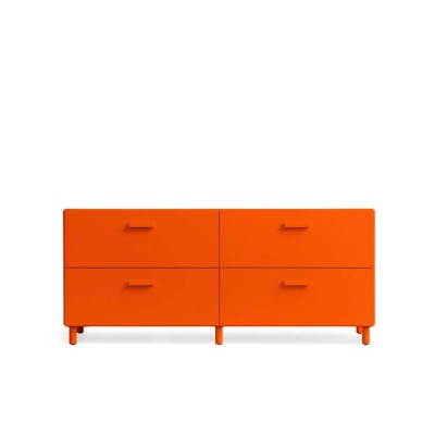 Reliëf ladekast, laag met poten String Furniture