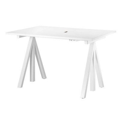 Verstelbaar bureau - Blanc stratifié String Furniture