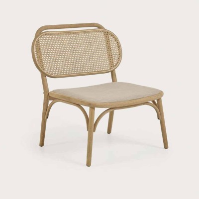 Fauteuil Doriane bois de chêne finition naturelle siège avec revêtement 2