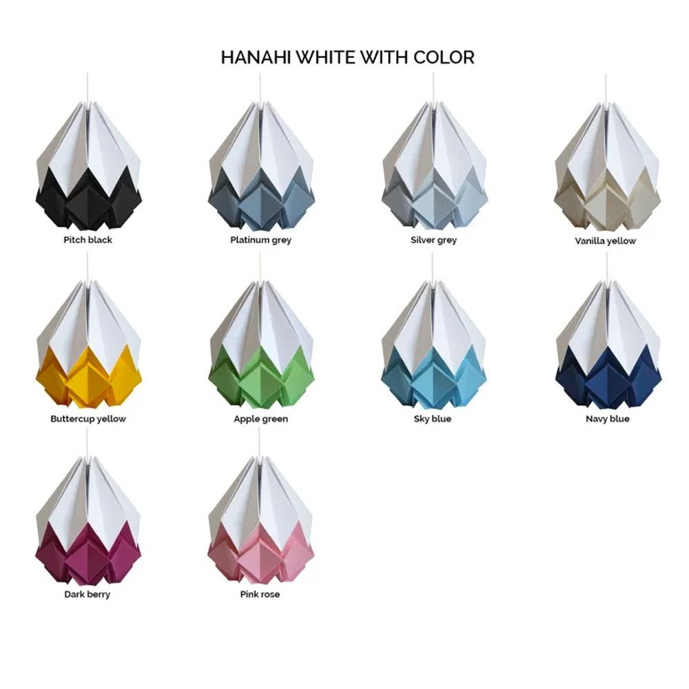 Hanahi white with color pendant lamp Tedzukuri Atelier