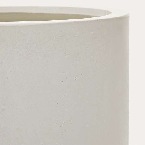 Jardinera Aiguablava de cemento blanco Ø 42 cm