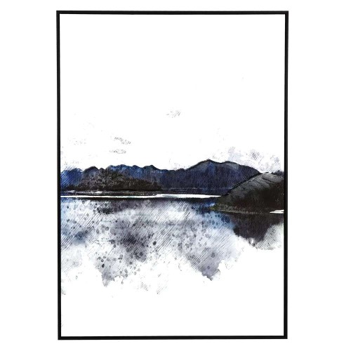 Canvas with frame HORIZONTE L 100 x W 4.3 x H 140 cm - blue