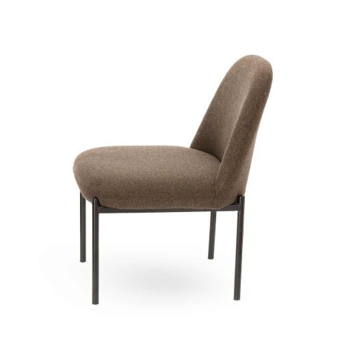 Derby armchair Brown Chevron fabric