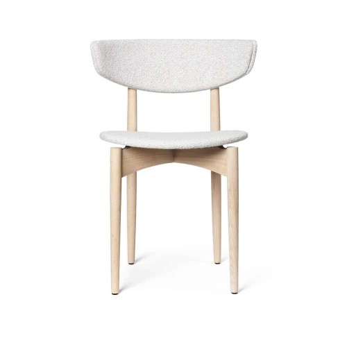 Silla de comedor Herman - Soft Bouclé Hêtre blanc/blanc cassé