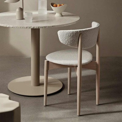 Silla de comedor Herman - Soft Bouclé Hêtre blanc/blanc cassé 2