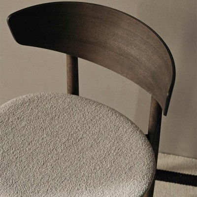 Sedia da pranzo Herman - Soft Bouclé Hêtre teinté foncé/naturel 2